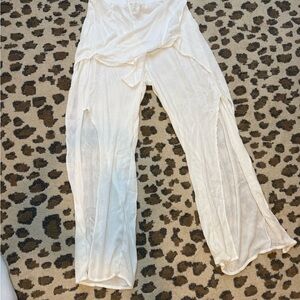 Chic White Sheer Swim Coverup Pants